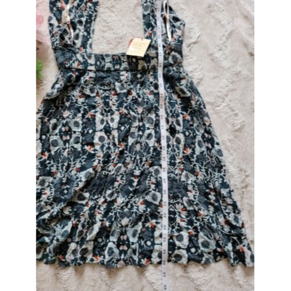 Raga Turquoise Multicolor Tie Neck Overall Dresss NWT Size M - Picture 9 of 10